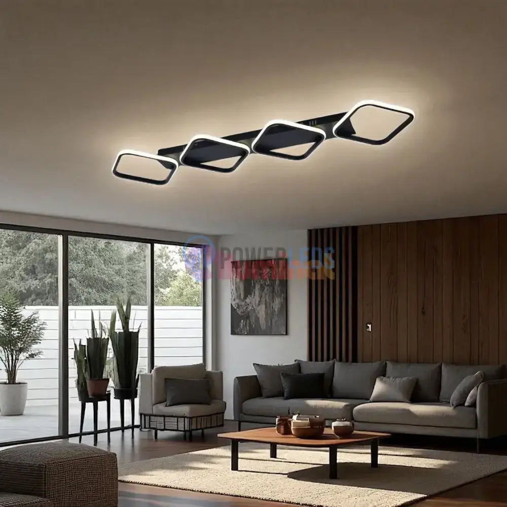 Lustra LED Maxi Lumara Black Echivalent 400W Telecomanda powerleds.ro