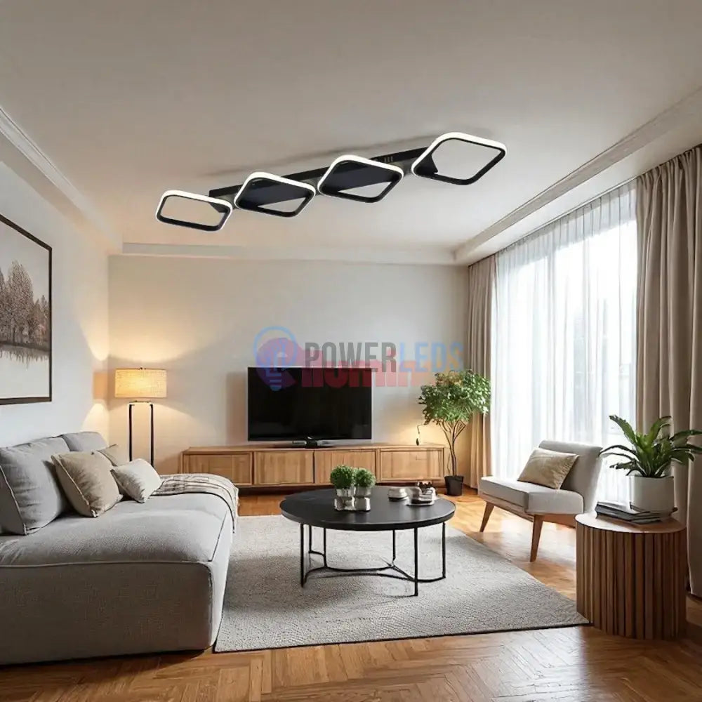 Lustra LED Maxi Lumara Black Echivalent 400W Telecomanda powerleds.ro