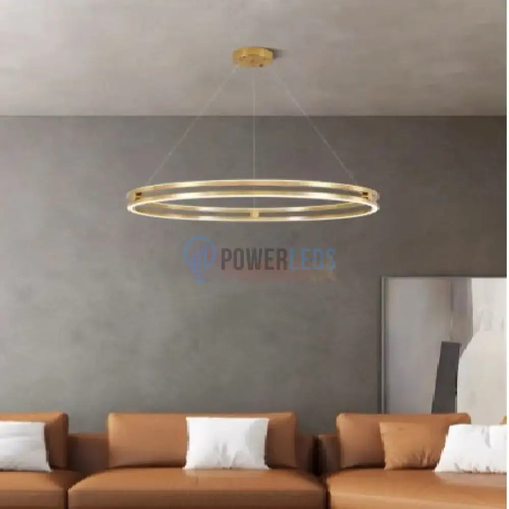 Lustra LED Maxi Ring Gold Suspendata Echivalent 800W Telecomanda AURIE / SUSPENDATE / 60CM Lighting Fixtures