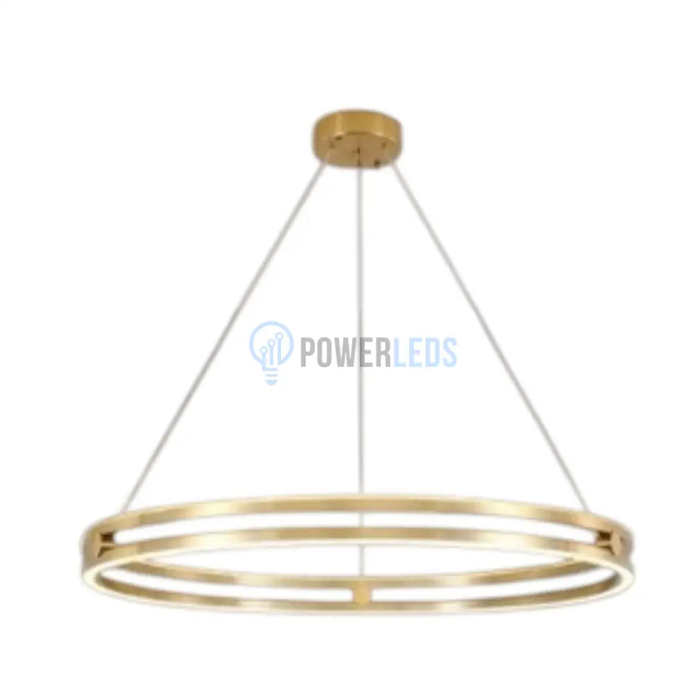 Lustra LED Maxi Ring Gold Suspendata Echivalent 800W Telecomanda powerleds.ro