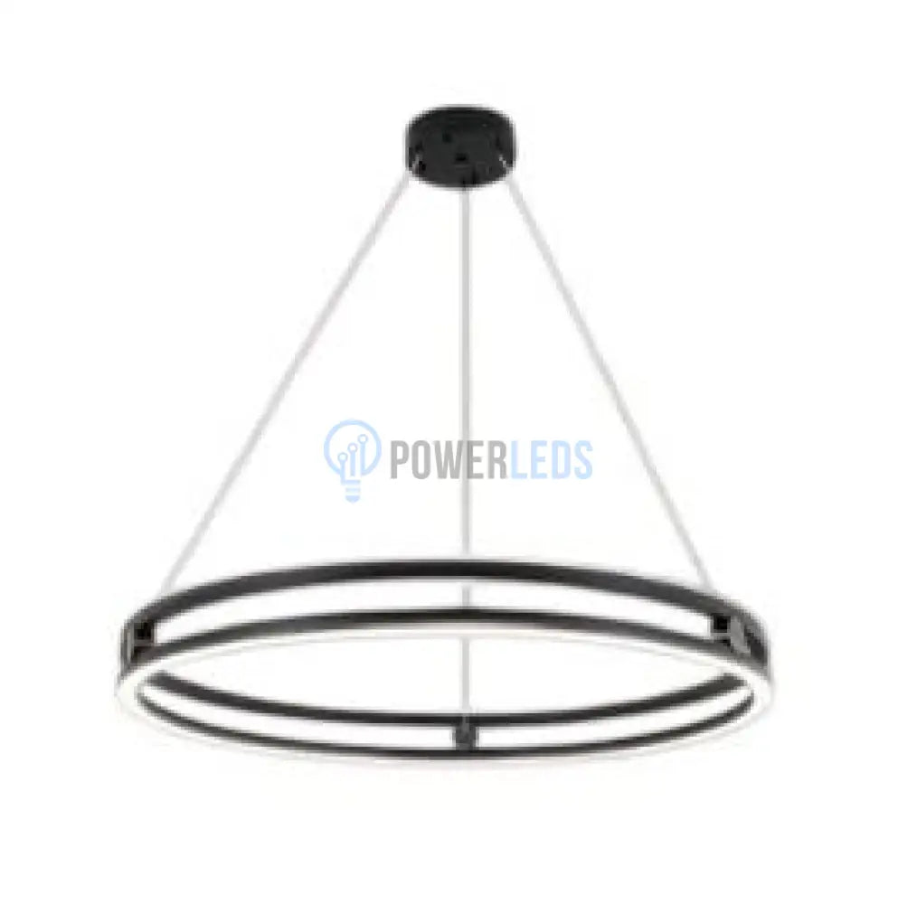 Lustra LED Maxi Ring Neagra Suspendata Echivalent 800W Telecomanda powerleds.ro