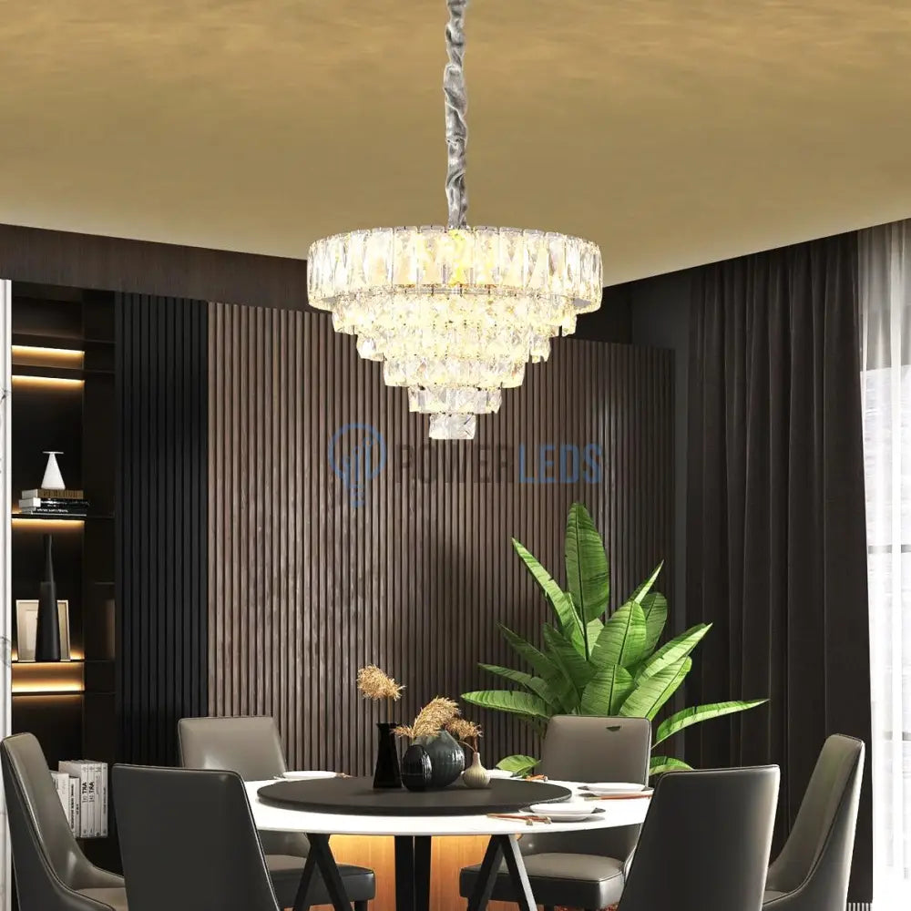 Lustra Led Memphis 40Cm Cristal Echivalent 400W Telecomanda Lighting Fixtures