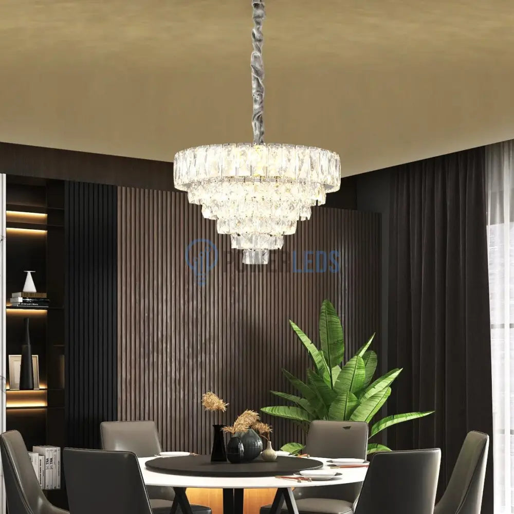 Lustra Led Memphis 40Cm Cristal Echivalent 400W Telecomanda Lighting Fixtures