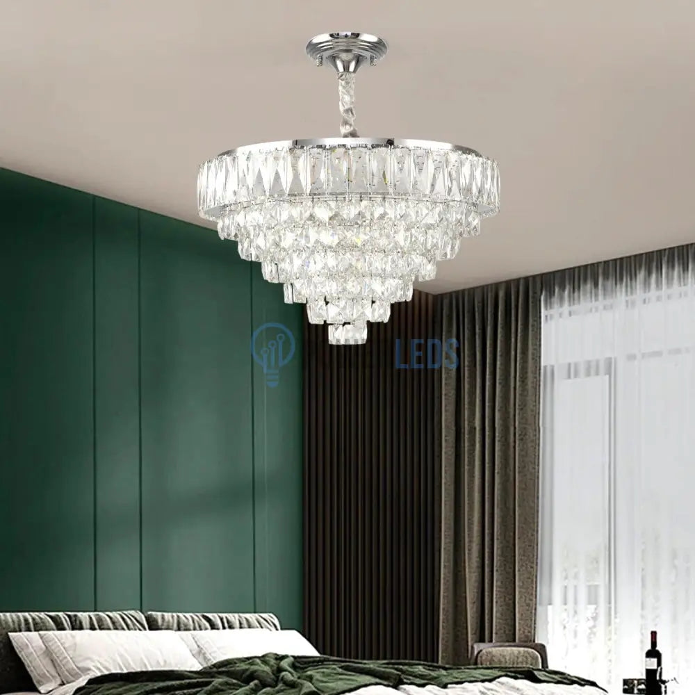 Lustra Led Memphis 50Cm Cristal Echivalent 600W Telecomanda Lighting Fixtures