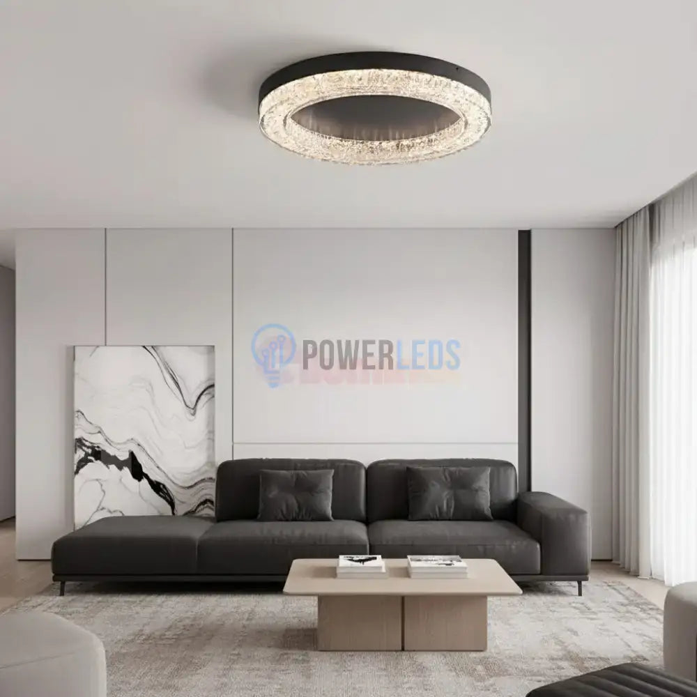 Lustra LED MESA Circle Echivalent 350W Telecomanda NEAGRA / CIRCLE DESIGN Lighting Fixtures