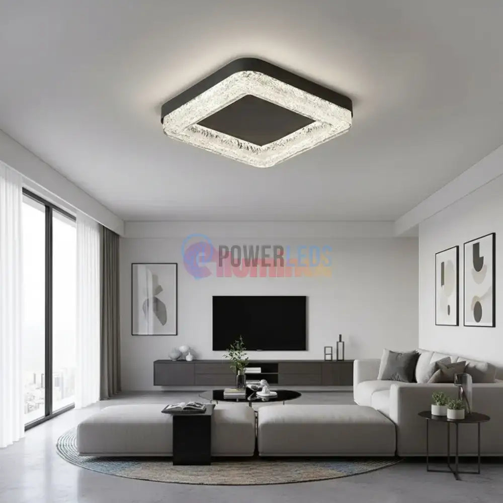 Lustra LED MESA Square Echivalent 300W Telecomanda NEAGRA / SQUARE DESIGN Lighting Fixtures