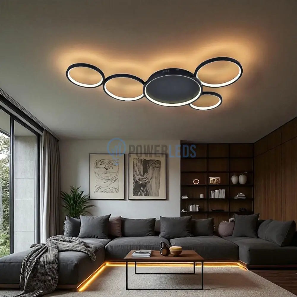 Lustra LED Minara Black Echivalent 600W Telecomanda powerleds.ro
