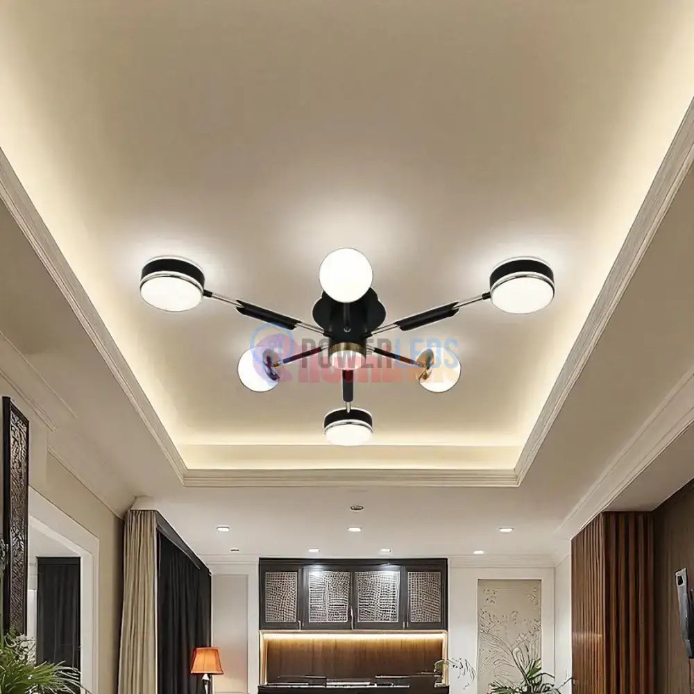 Lustra LED Mini Fenora Black Echivalent 300W Telecomanda powerleds.ro