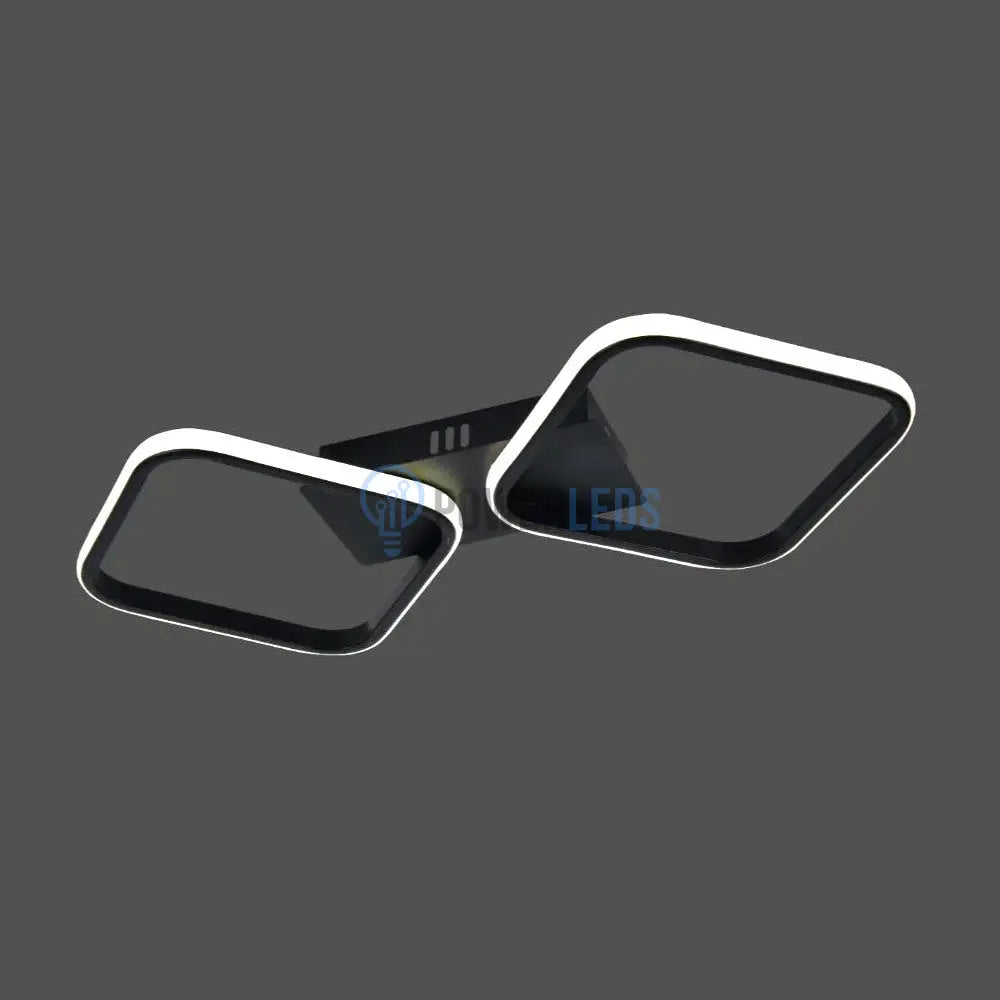 Lustra LED Mini Lumara Black Echivalent 200W Telecomanda NEAGRA / 55CM / SQUARE DESIGN Lighting Fixtures