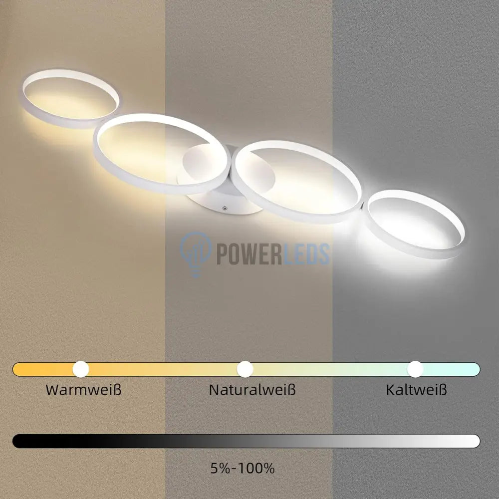 Lustra LED Modern White 4 Rings Echivalent 600W Telecomanda powerleds.ro