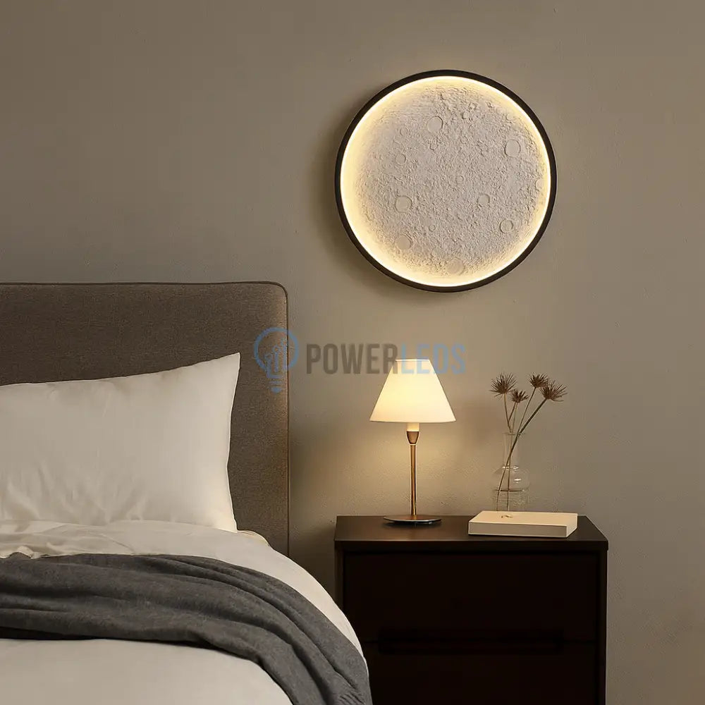 Lustra LED MOON Neagra Echivalent 240W powerleds.ro