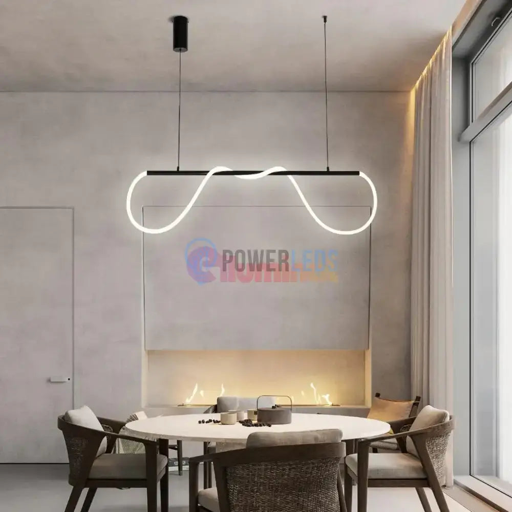 Lustra LED Suspendata GROVA Black Echivalent 300W Telecomanda NEAGRA / SUSPENDATE Lighting Fixtures