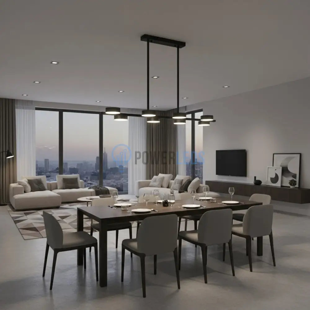 Lustra LED Nordic Style Maxi WELA Black Echivalent 700W Telecomanda led ceiling light
