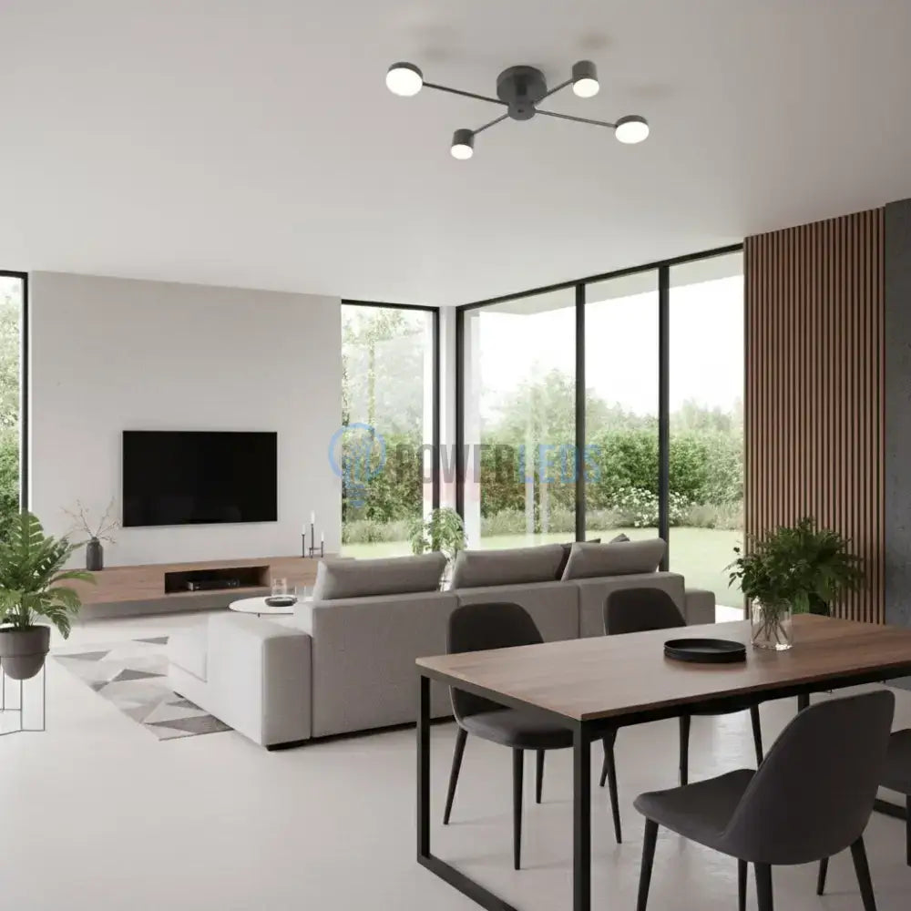Lustra LED Nordic Style Mini WEB Black Echivalent 200W Telecomanda led ceiling light