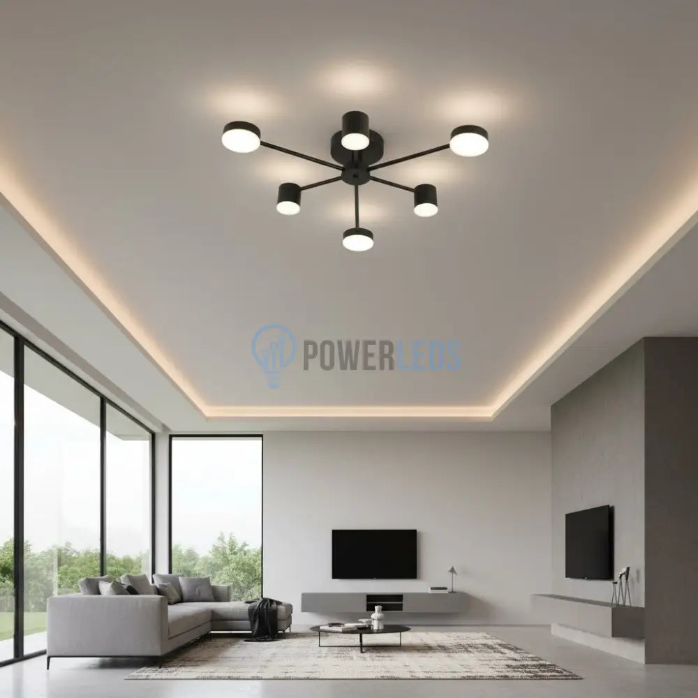 Lustra LED Nordic Style WEB Black Echivalent 300W Telecomanda led ceiling light