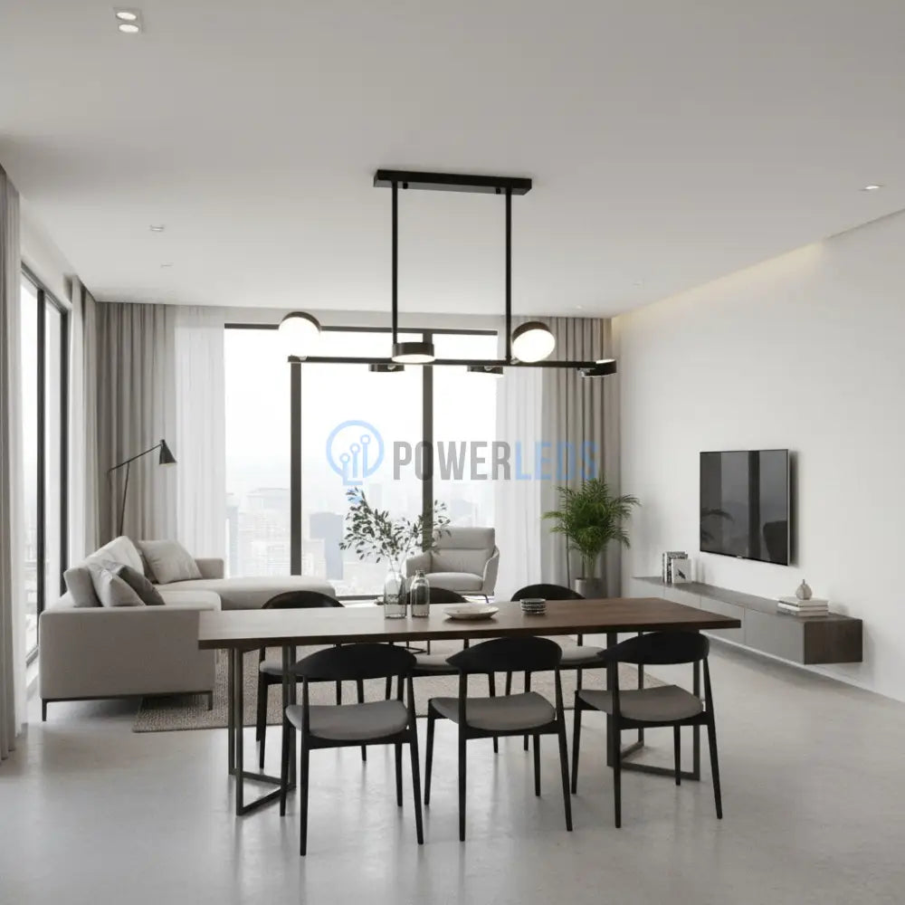 Lustra LED Nordic Style WELA Black Echivalent 500W Telecomanda led ceiling light