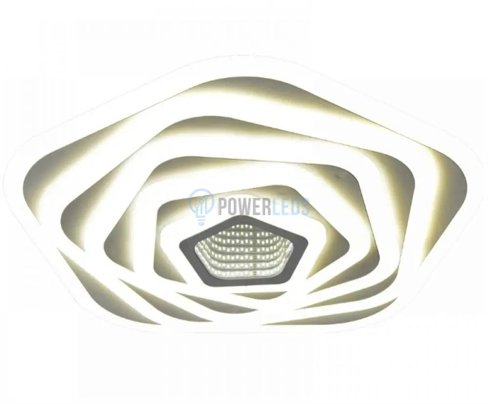 Lustra Led 92W Pentagon Mirror 3D Telecomanda Lighting Fixtures