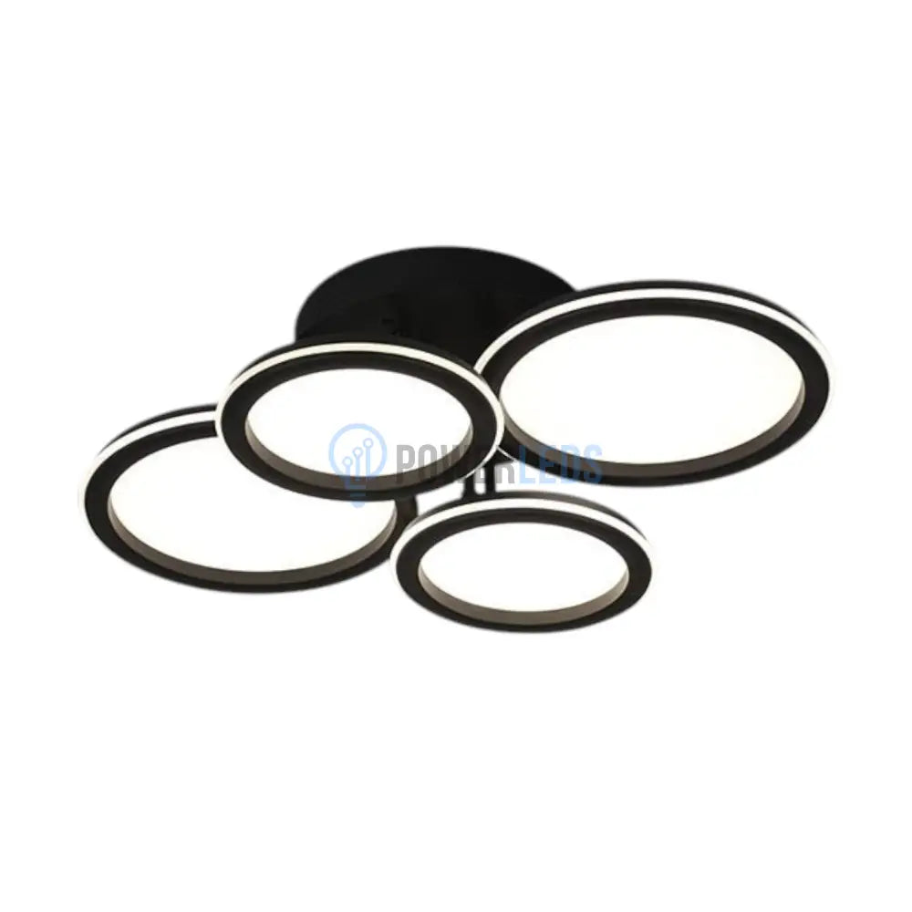 Lustra LED Polin 4 BLACK CIRCLE Echivalent 600W Telecomanda NEAGRA Lighting Fixtures