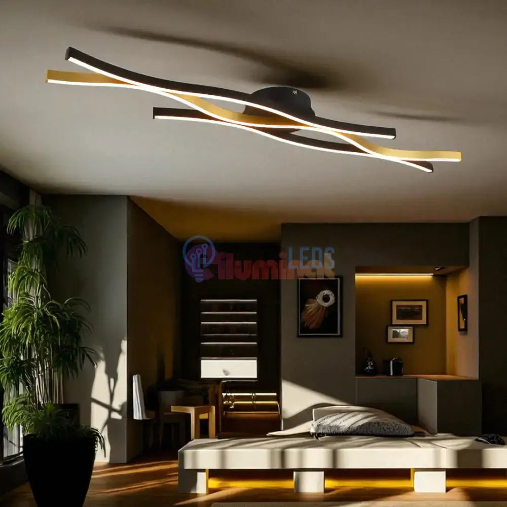 Lustra LED BLAZE Black Gold 35W powerleds.ro