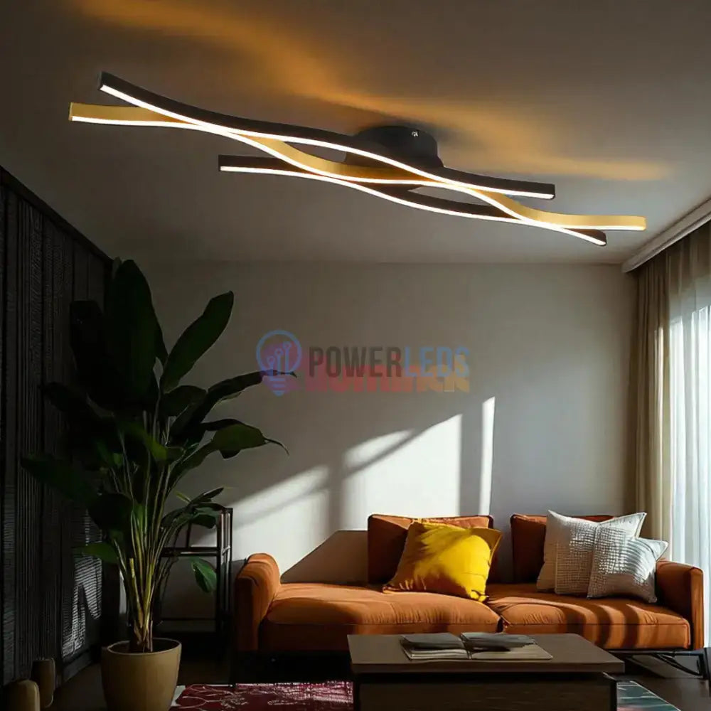 Lustra LED BLAZE Black Gold 35W powerleds.ro