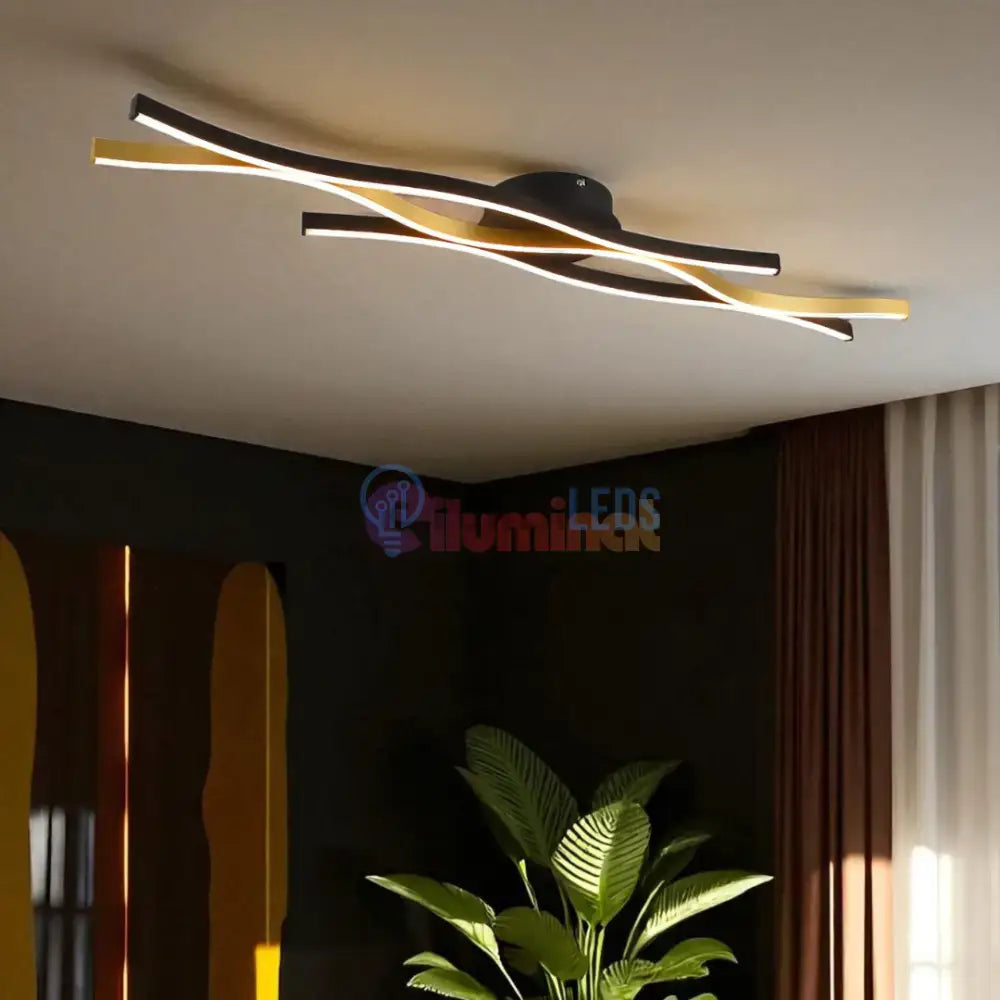 Lustra LED BLAZE Black Gold 35W powerleds.ro
