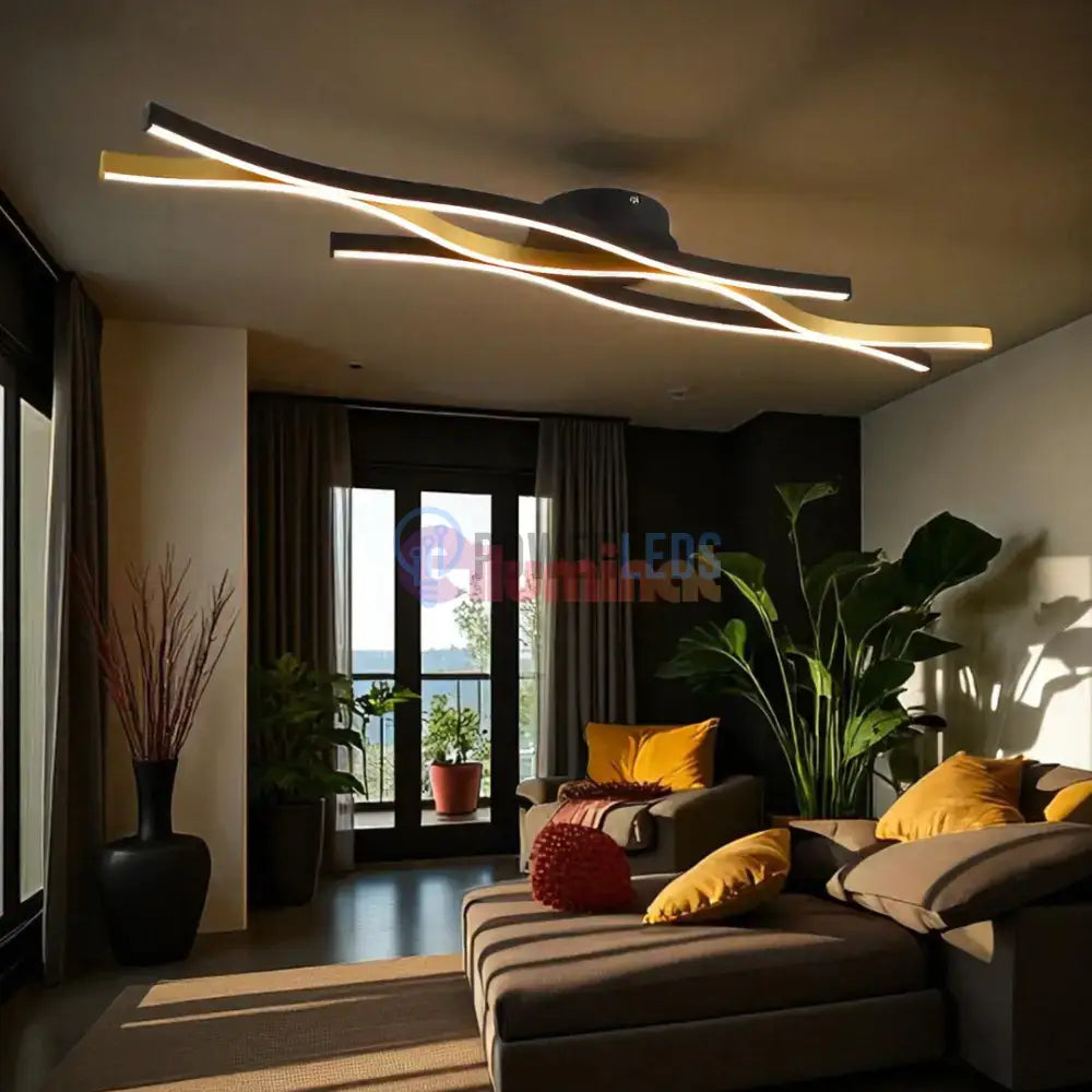 Lustra LED BLAZE Black Gold 35W powerleds.ro