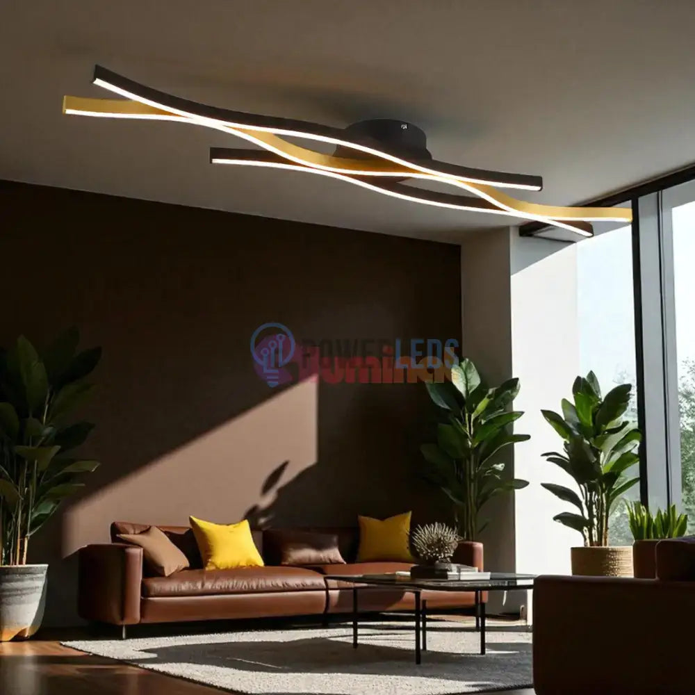 Lustra LED BLAZE Black Gold 35W powerleds.ro