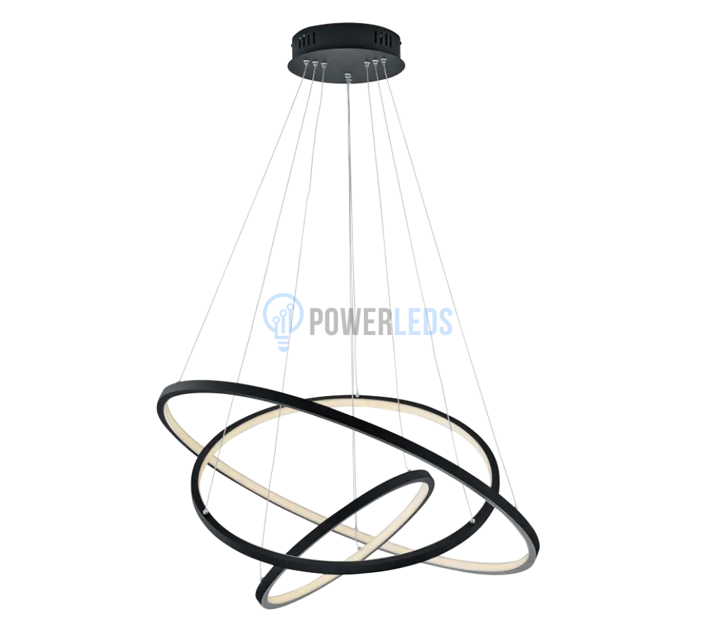 Lustra LED RGB-CCT AARON Black WIZ SMART Echivalent 1000W Telecomanda powerleds.ro