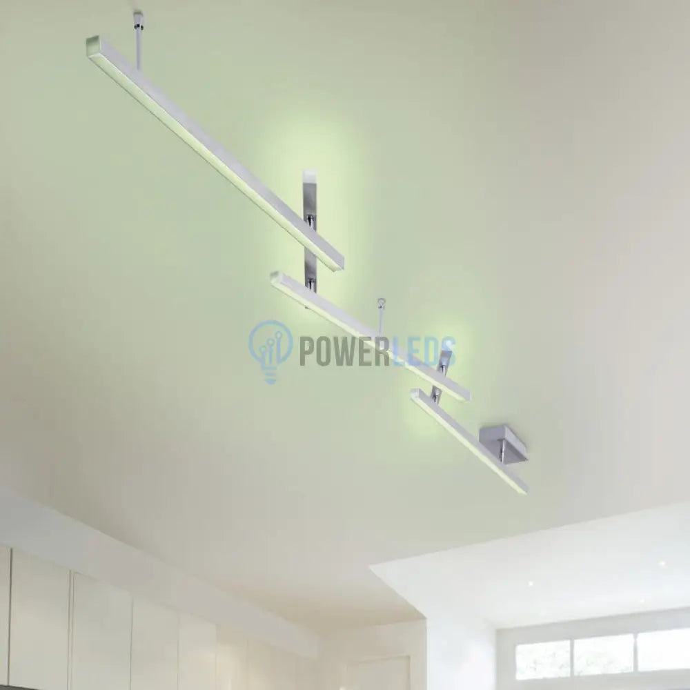 Lustra LED RGBW MELBY Reglabila Argintie 242cm Echivalent 300W Telecomanda 345CM / MINIMALIST DESIGN / ARGINTIE