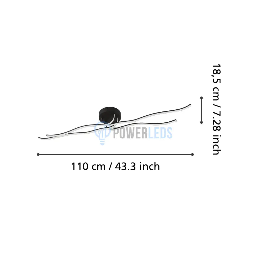 Lustra LED RONCADE 1 Black Echivalent 500W powerleds.ro