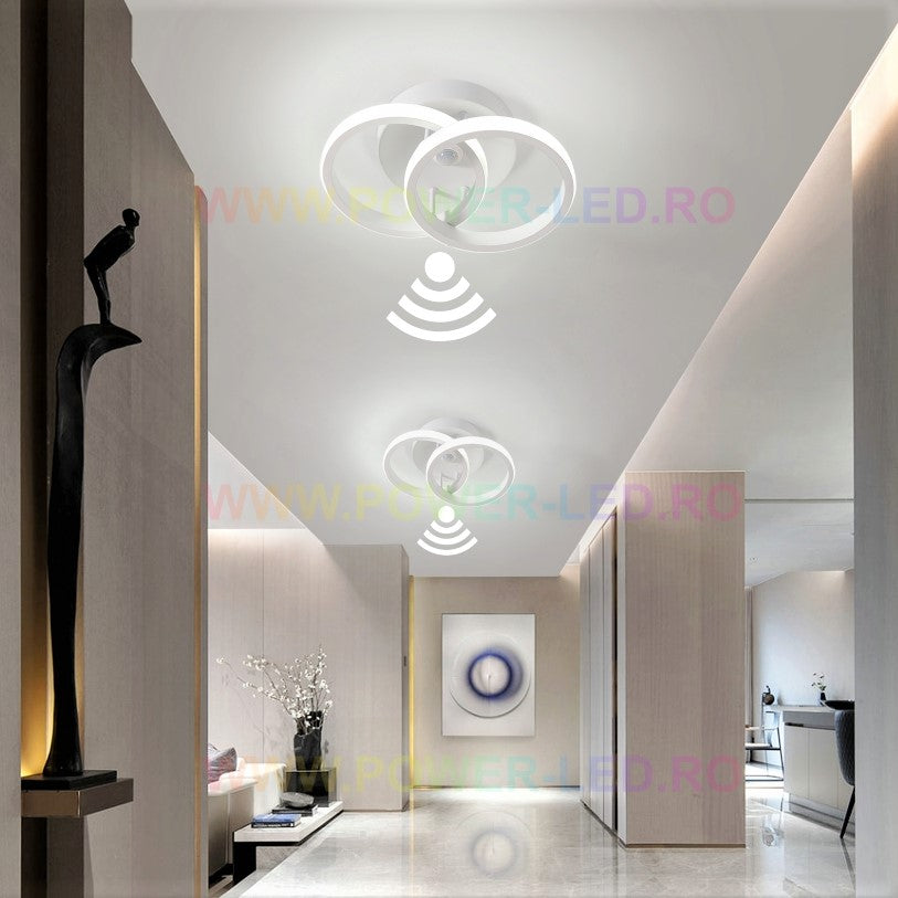 Lustra LED 22W DOUBLE CIRCLE cu Senzor Miscare Echivalent 150W