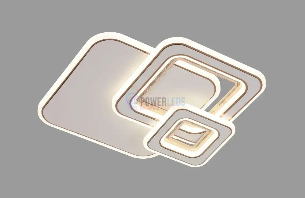 Lustra LED Saro Square White Echivalent 100W ALBA / SQUARE DESIGN / 40CM Lighting Fixtures
