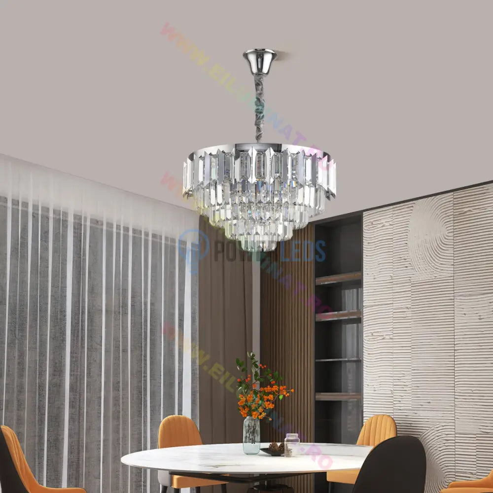 Lustra Led Silver Shine Cristal Echivalent 600W Montaj Aplicat/Suspendat Lighting Fixtures