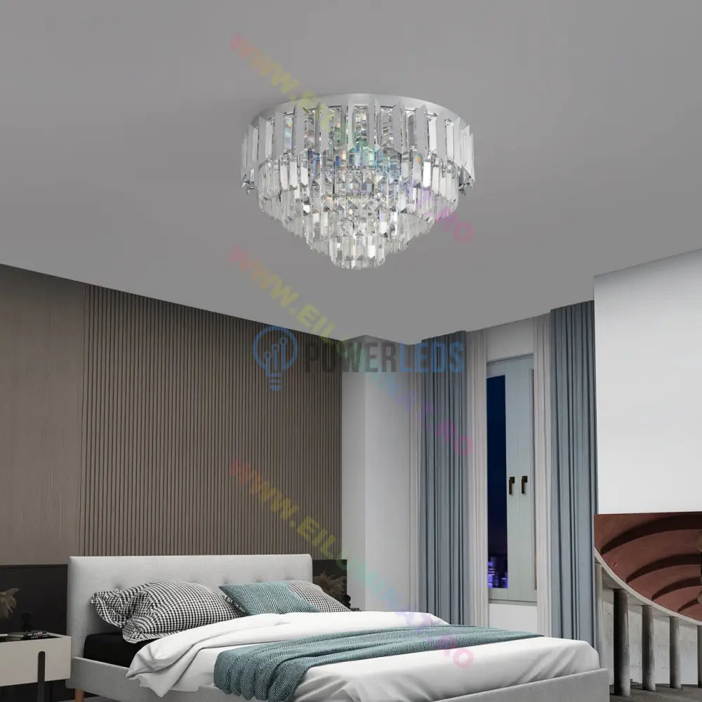 Lustra Led Silver Shine Cristal Echivalent 600W Montaj Aplicat/Suspendat Lighting Fixtures