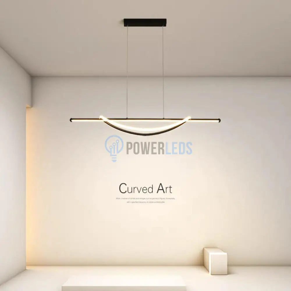 Lustra LED SIMA Suspendata Black Echivalent 500W Telecomanda Lighting Fixtures