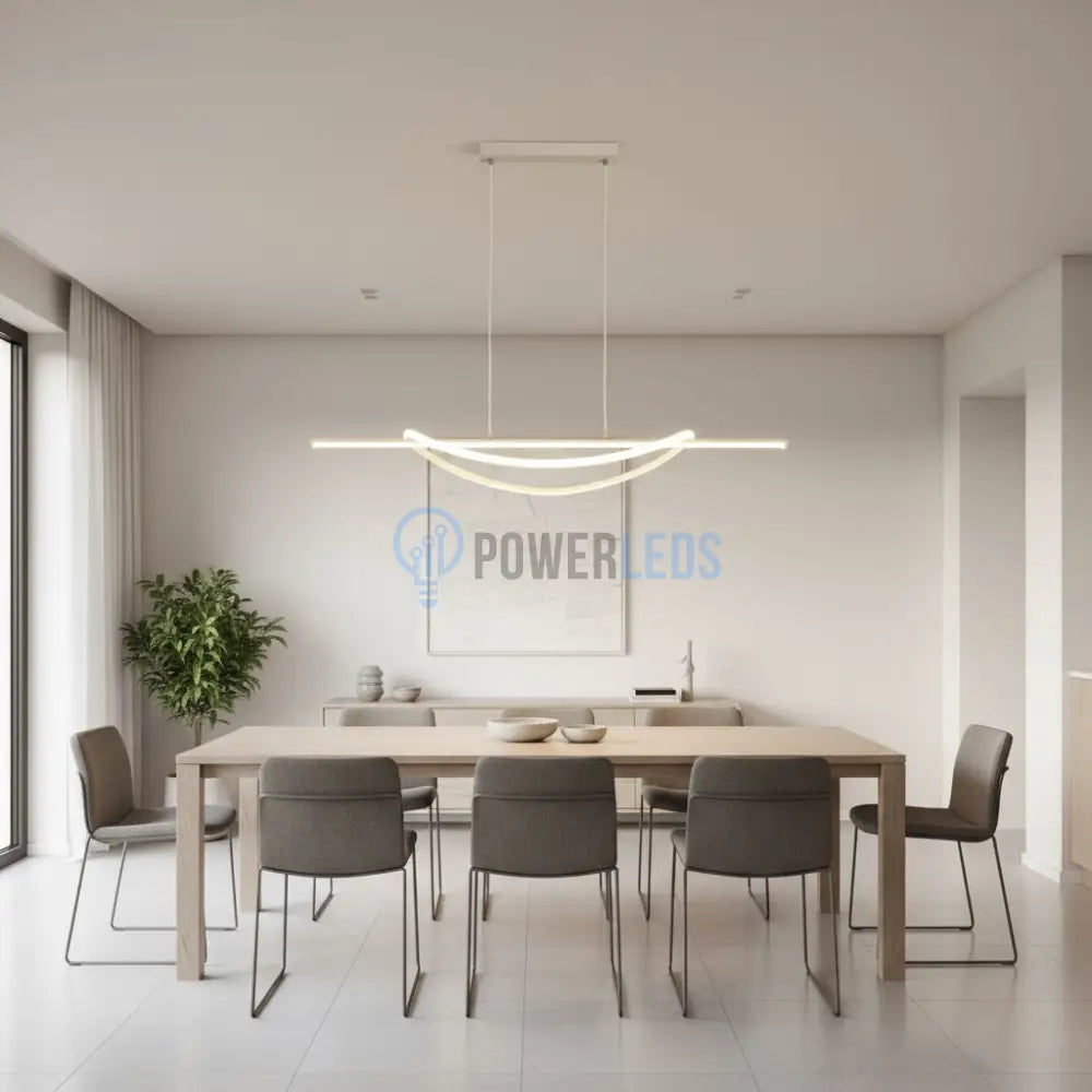 Lustra LED SIMA Suspendata White Echivalent 500W Telecomanda Lighting Fixtures