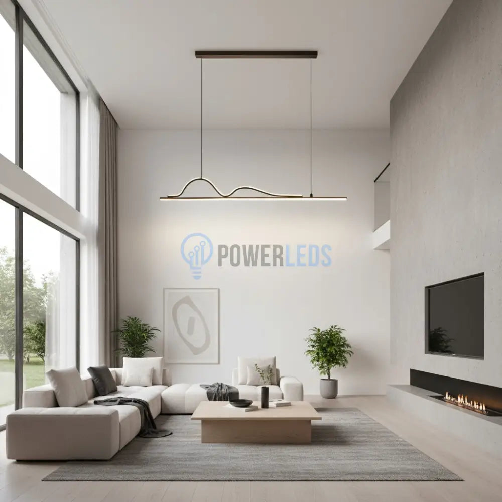 Lustra LED Snake Suspendata Black Echivalent 400W Telecomanda Lighting Fixtures