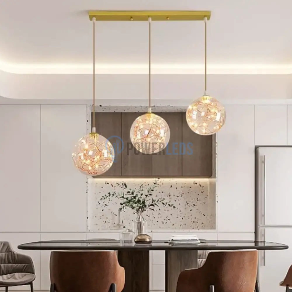 Lustra LED Sparkle Abajur Transparent DX333-3 AURIE / MINIMALIST DESIGN / 60CM Lighting Fixtures