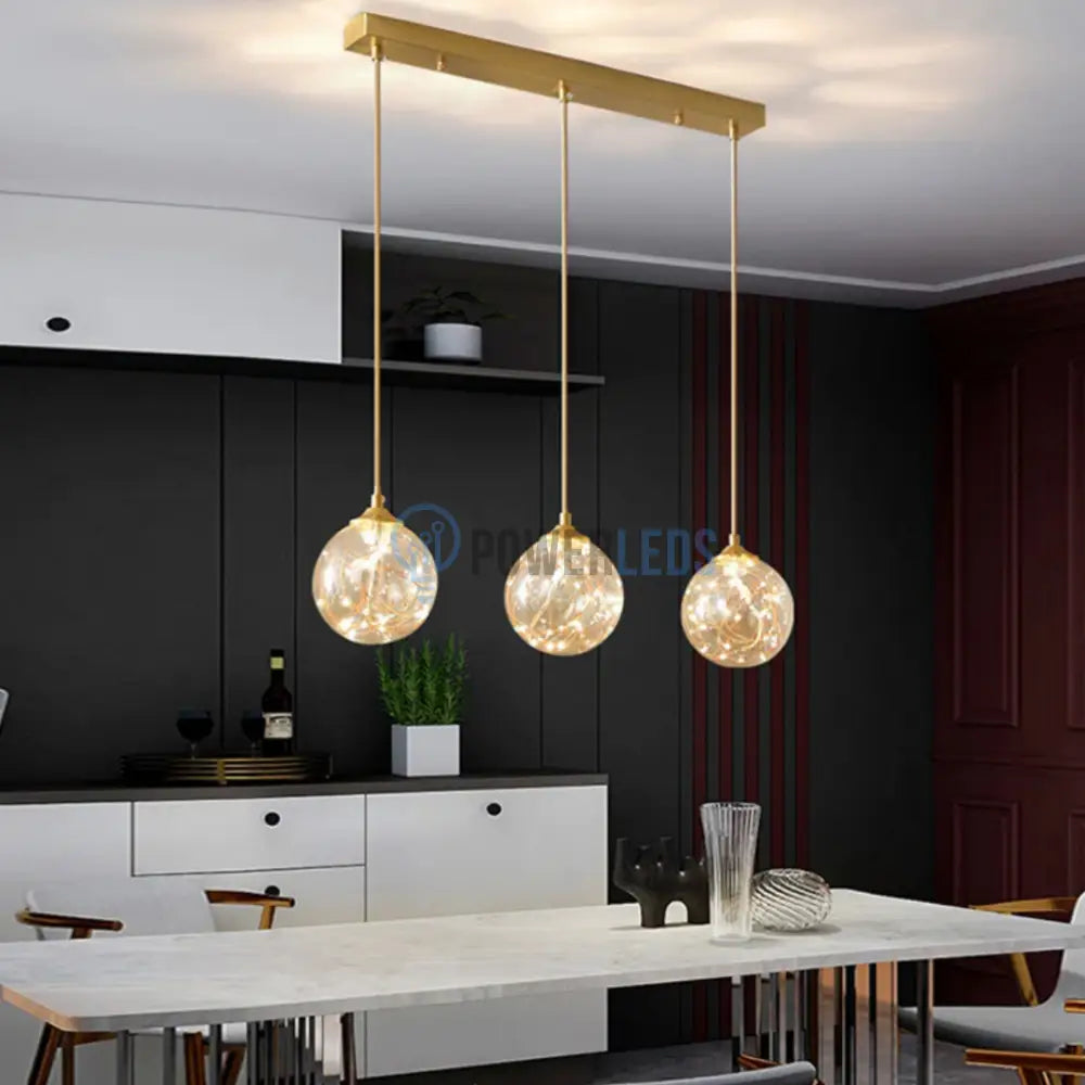 Lustra LED Sparkle Abajur Transparent DX333-3 AURIE / MINIMALIST DESIGN / 60CM Lighting Fixtures