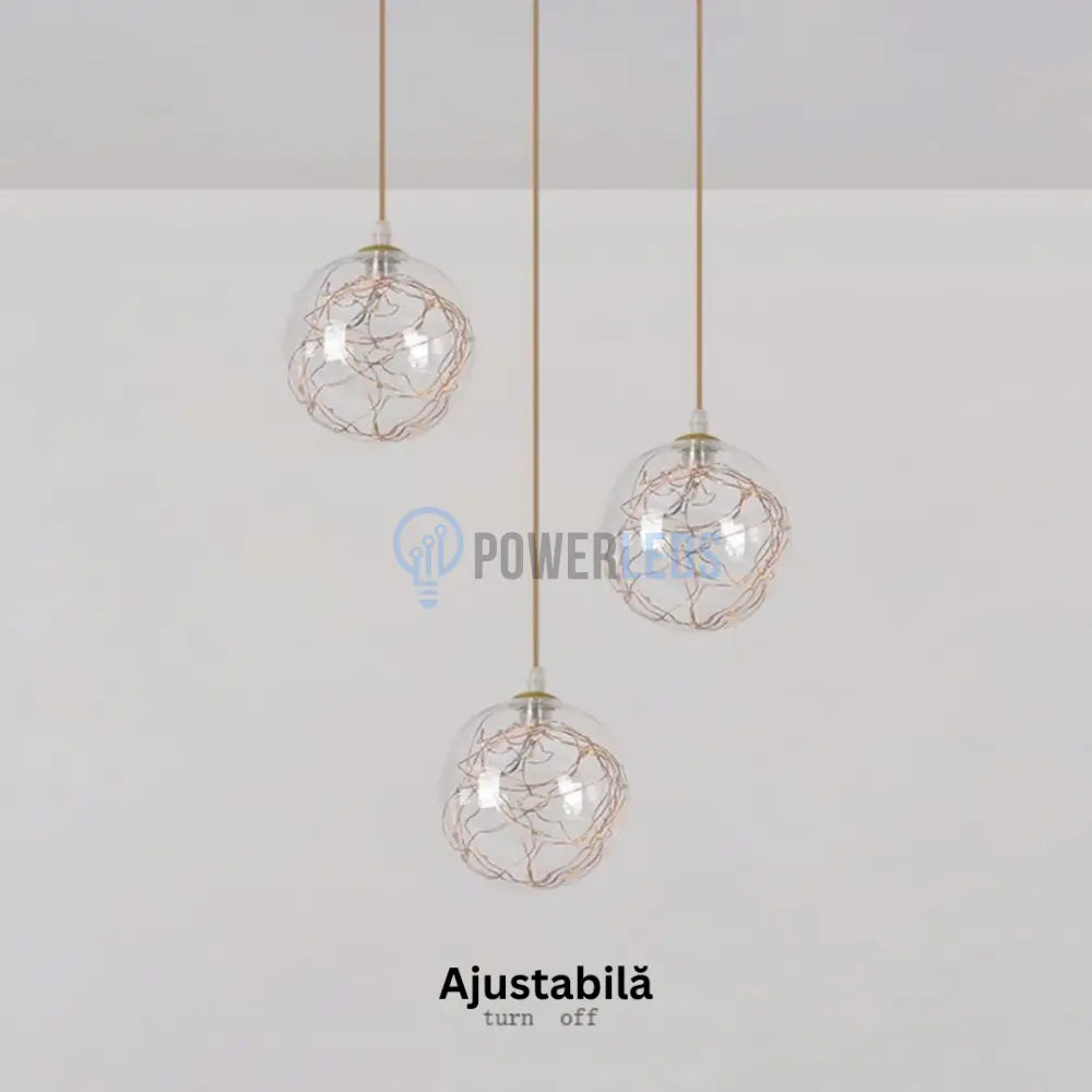 Lustra LED Sparkle Abajur Transparent DX333-3 AURIE / MINIMALIST DESIGN / 60CM Lighting Fixtures
