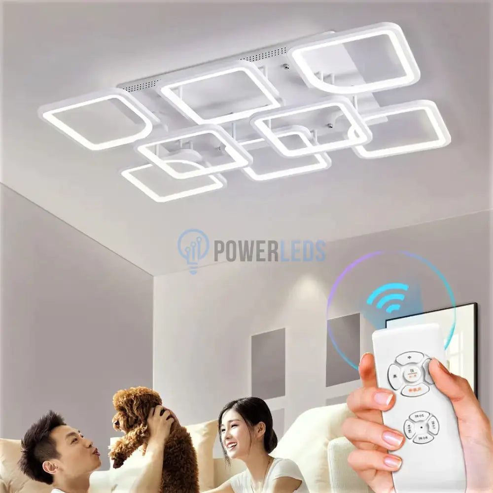 Lustra Led 256W Square Suprem Alb Telecomanda Lighting Fixtures