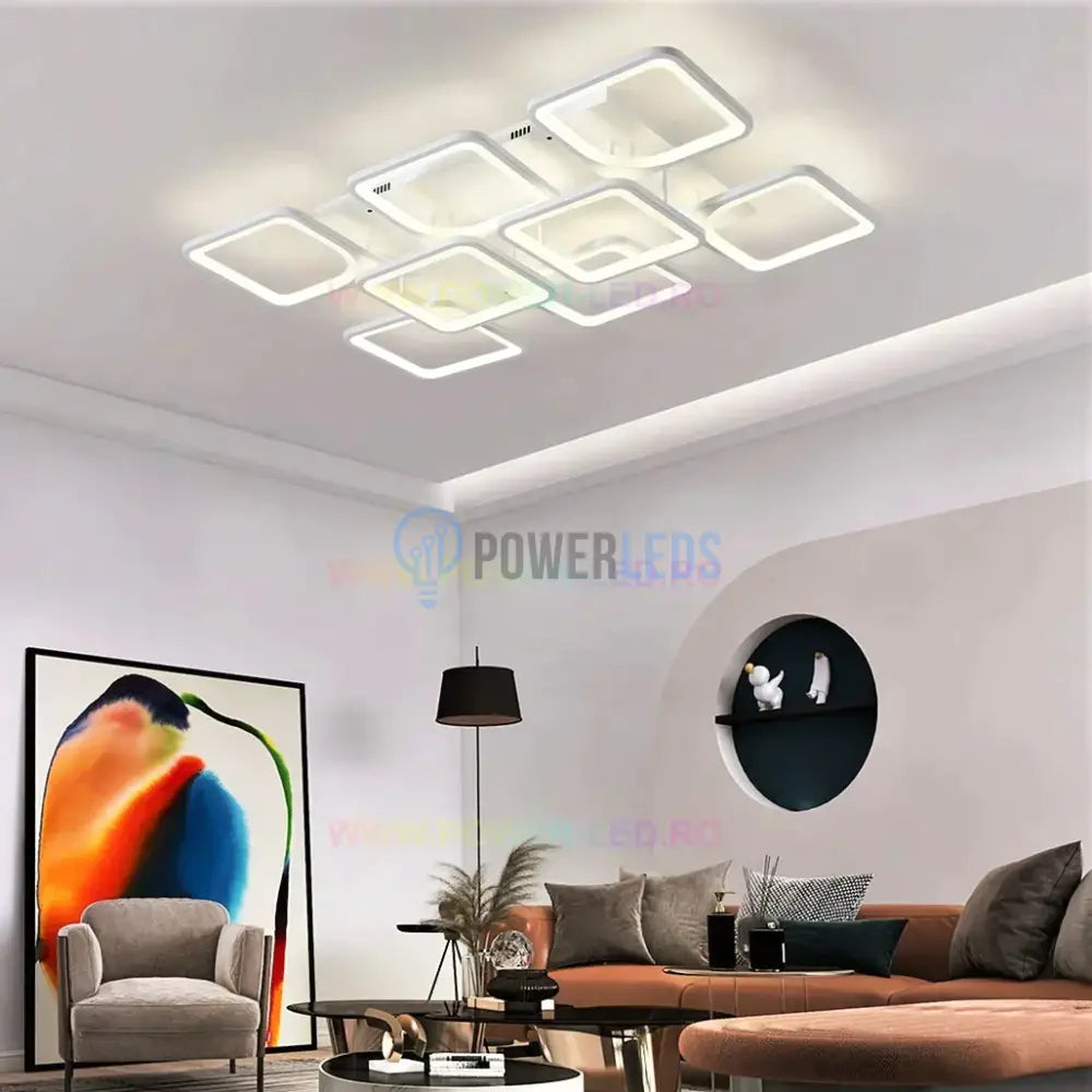 Lustra Led 256W Square Suprem Alb Telecomanda Lighting Fixtures
