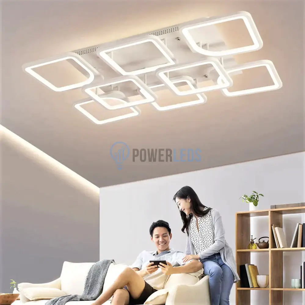 Lustra Led 256W Square Suprem Alb Telecomanda Lighting Fixtures
