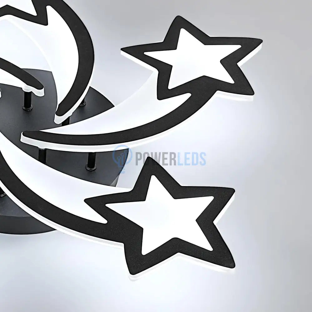 Lustra Led Star Design Black Echivalent 600W Telecomanda Lighting Fixtures