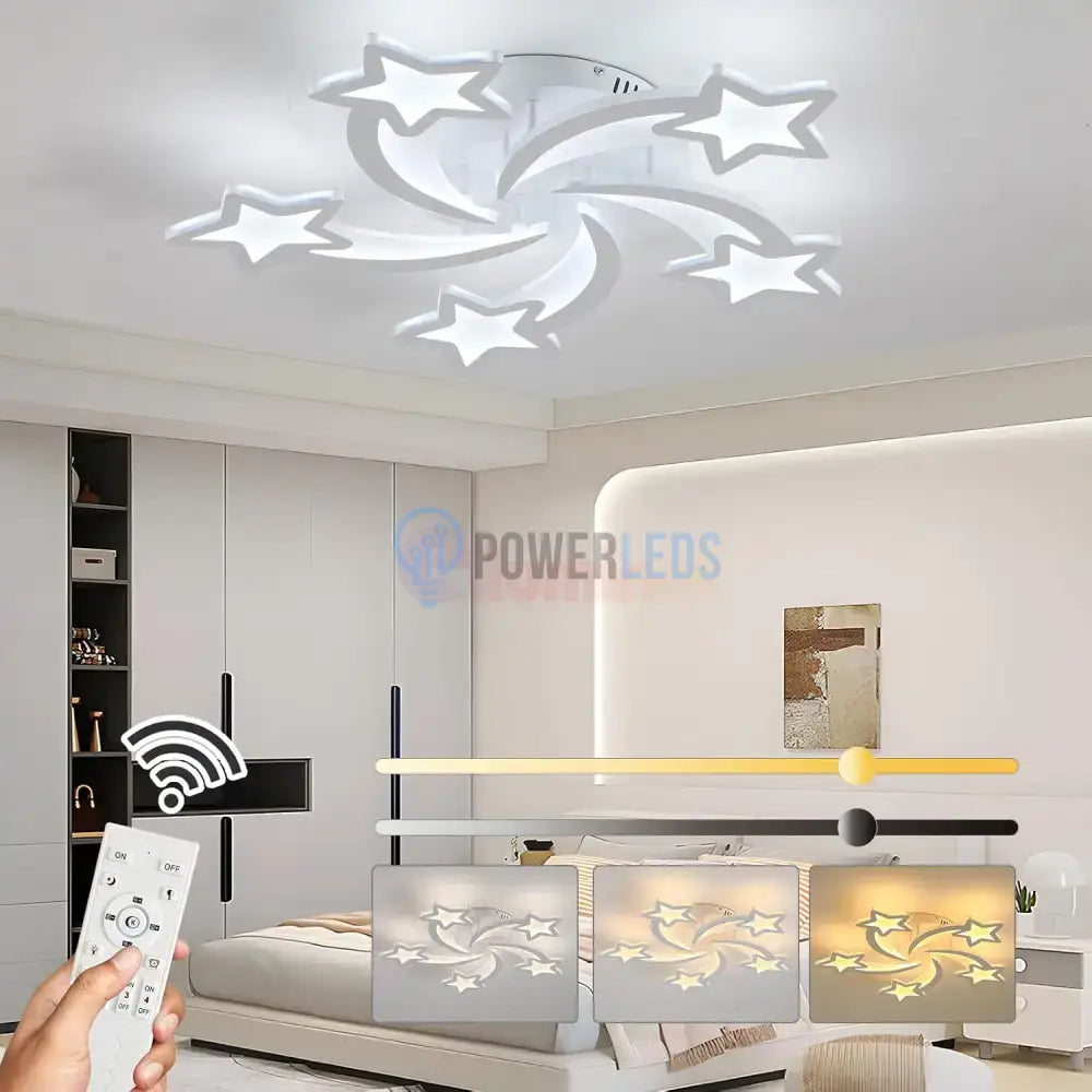 Lustra Led Star Design Echivalent 500W Telecomanda Lighting Fixtures