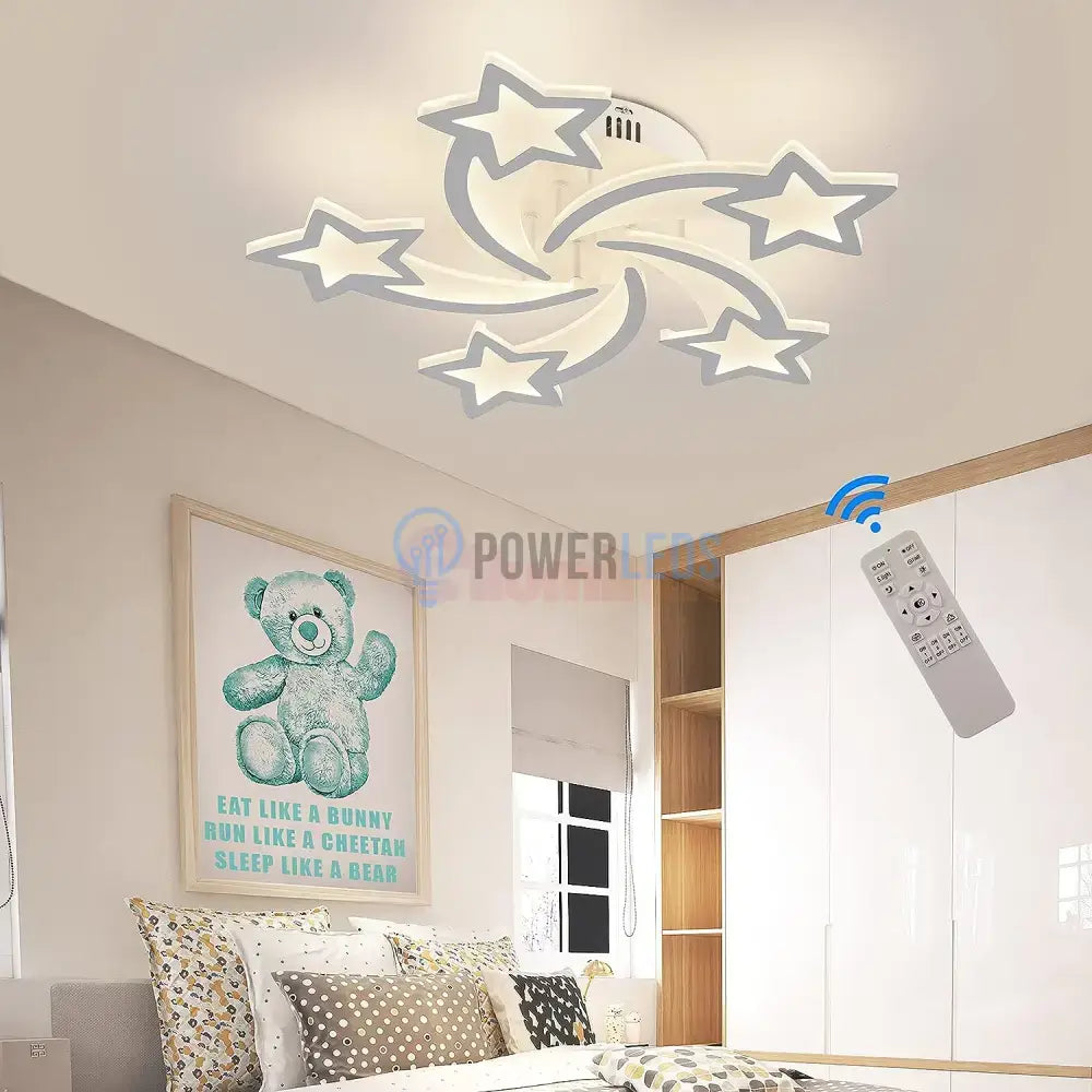 Lustra Led 100W Star Design Telecomanda Echivalent 500W Lighting Fixtures