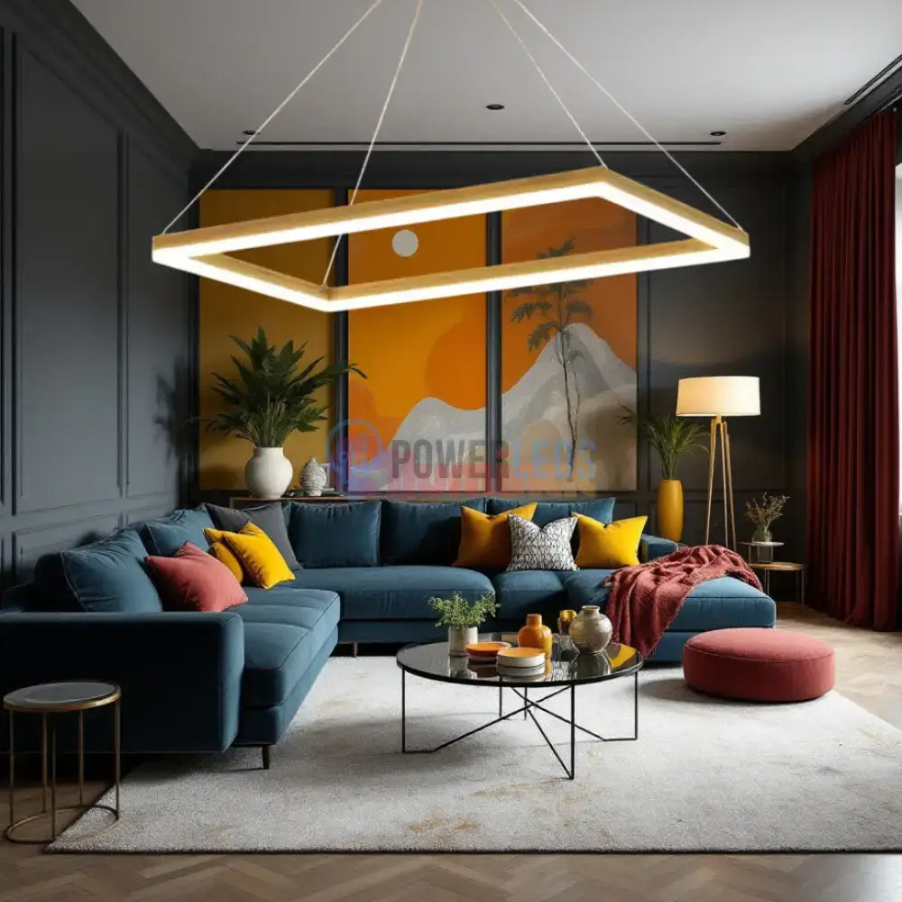 Lustra LED Suspendata Gold GlowPanel AURIE / 120CM / SUSPENDATE Lighting Fixtures