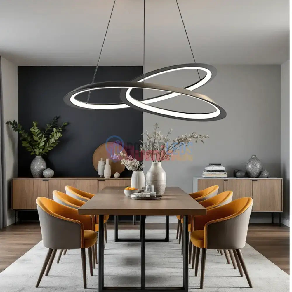 Lustra LED Suspendata 120W Lumea Black Telecomanda Echivalent 600W powerleds.ro