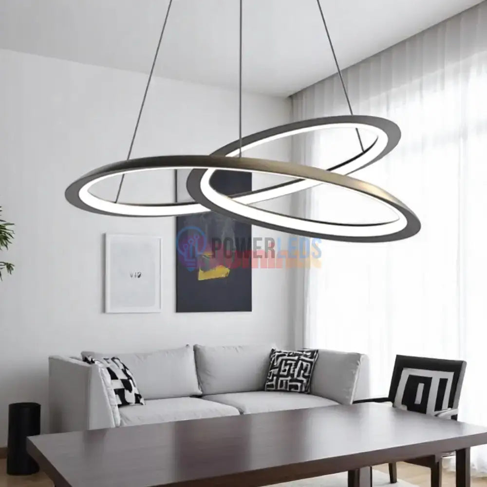 Lustra LED Suspendata 120W Lumea Black Telecomanda Echivalent 600W powerleds.ro