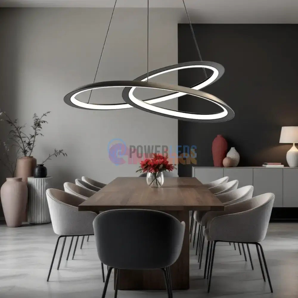 Lustra LED Suspendata 120W Lumea Black Telecomanda Echivalent 600W powerleds.ro